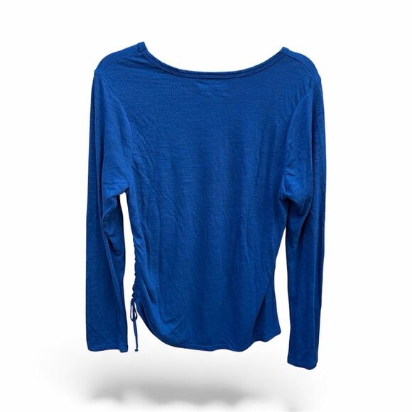 REDSHIRT SMU Collegiate Royal Blue Ruched Side Top Large Fan Football Sports - Picture 2 of 5